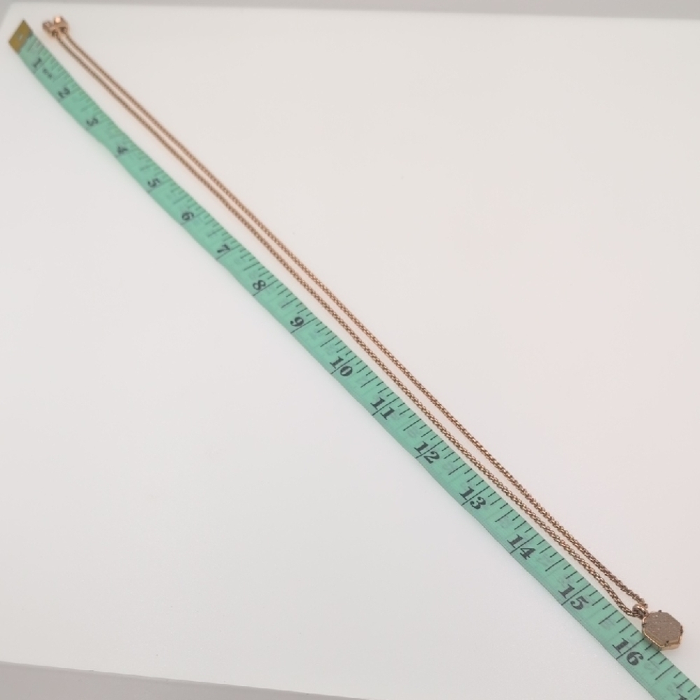 Kendra Scott Rose Gold Drusy Hexagon Necklace BB4 - Picture 5 of 6